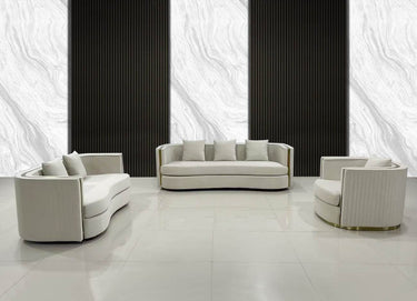 Ibiza Modern Velvet Sofa Set - Cream or Navy Blue, Curved Design, Luxurious Comfort - UK Luxury Furniture